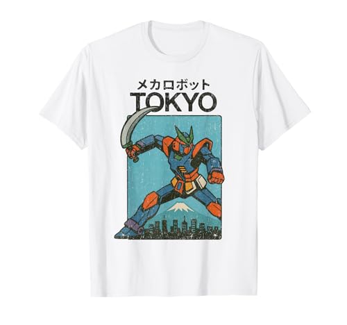Mecha Robot Fighting Pose Boys Vintage Japanisches Poster Tokio T-Shirt von Vintage Japanese Poster Art Japan Lovers DonaOnca