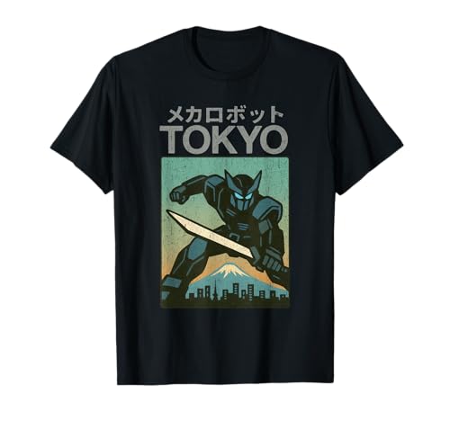 Mecha Robot Fighting Pose Boys Vintage Japanisches Poster Tokio T-Shirt von Vintage Japanese Poster Art Japan Lovers DonaOnca