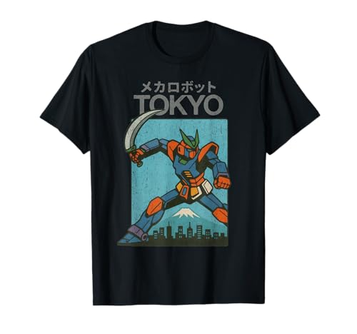 Mecha Robot Fighting Pose Boys Vintage Japanisches Poster Tokio T-Shirt von Vintage Japanese Poster Art Japan Lovers DonaOnca