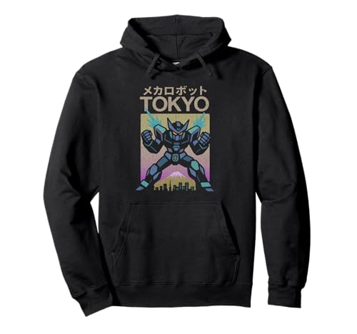 Mecha Robot Powering Up Boys Vintage Japanisches Poster Tokio Pullover Hoodie von Vintage Japanese Poster Art Japan Lovers DonaOnca