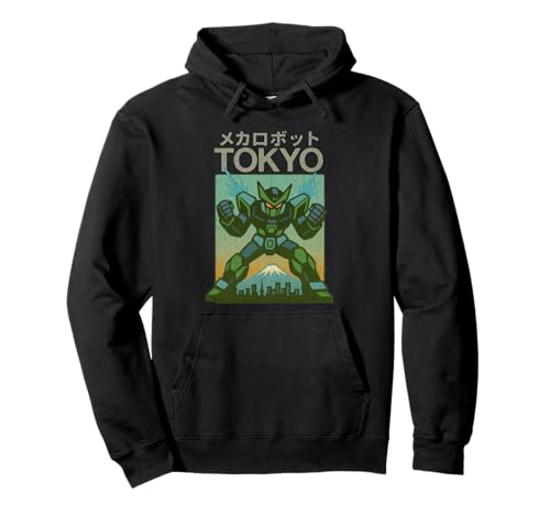 Mecha Robot Powering Up Boys Vintage Japanisches Poster Tokio Pullover Hoodie von Vintage Japanese Poster Art Japan Lovers DonaOnca