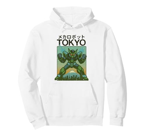 Mecha Robot Powering Up Boys Vintage Japanisches Poster Tokio Pullover Hoodie von Vintage Japanese Poster Art Japan Lovers DonaOnca
