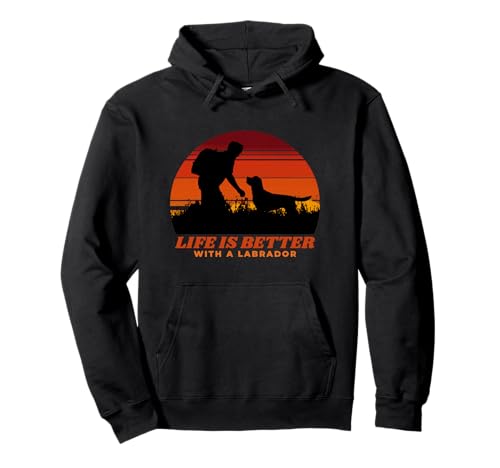 Life Is Better With A Labrador Distressed Lustiger Hund Herren Pullover Hoodie von Vintage Lab Labrador Puppy Camping Hiking Dog Dad