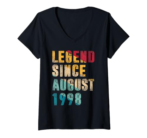 Damen 27 Jahre alte Geschenke Legende seit September 1998 27. Geburtstag T-Shirt mit V-Ausschnitt von Vintage Legend Since Birthday Gifts Store By Mj