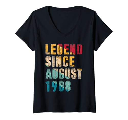Damen 37 Jahre alte Geschenke Legende seit September 1988 37. Geburtstag T-Shirt mit V-Ausschnitt von Vintage Legend Since Birthday Gifts Store By Mj