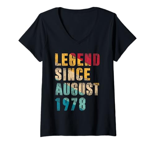 Damen 47 Jahre alte Geschenke Legende seit September 1978 47. Geburtstag T-Shirt mit V-Ausschnitt von Vintage Legend Since Birthday Gifts Store By Mj