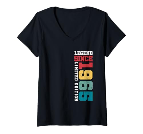 Damen Legend Since 1965, Limitierte Auflage, 60 Jahre, 60. Geburtstag T-Shirt mit V-Ausschnitt von Vintage Limited Edition Funny Birthday Gifts By Mj