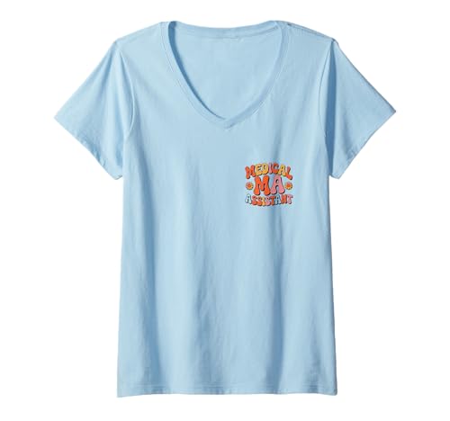 Damen Medizinische Assistentin MA CMA Krankenpflege Ärztin Assistentin Studentin T-Shirt mit V-Ausschnitt Damen Medizinische Assistentin MA CMA Krankenpflege Ärztin Assistentin Studentin T-Shirt mit V-Ausschnitt von Vintage Medical Assistant MA Apparel