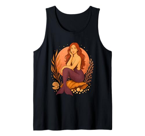 Meerjungfrau Meeresleben, Strand Bum Sommer Meerjungfrau Retro Damen Tank Top von Vintage Mermaid Beach Summer Vacation Girl Apparel