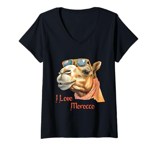 Damen Vintage marokkanische Kunst T-Shirt mit V-Ausschnitt Damen Vintage marokkanische Kunst T-Shirt mit V-Ausschnitt von Vintage Morocco Collection