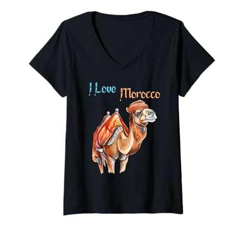 Damen Vintage marokkanische Kunst T-Shirt mit V-Ausschnitt Damen Vintage marokkanische Kunst T-Shirt mit V-Ausschnitt von Vintage Morocco Collection