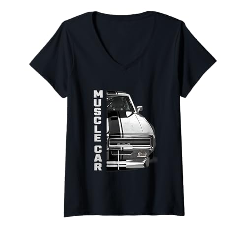 Damen Muscle Car Oldtimer Oldtimer Sammler Herren Jungen Kinder T-Shirt mit V-Ausschnitt Damen Muscle Car Oldtimer Oldtimer Sammler Herren Jungen Kinder T-Shirt mit V-Ausschnitt von Vintage Muscle Cars Apparel Gifts Shop