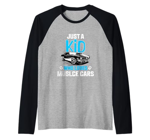 Ein Kind, das Muscle-Cars liebt Lustige Oldtimer-Liebhaber für Jungen Raglan Ein Kind, das Muscle-Cars liebt Lustige Oldtimer-Liebhaber für Jungen Raglan von Vintage Muscle Cars Apparel Gifts Shop