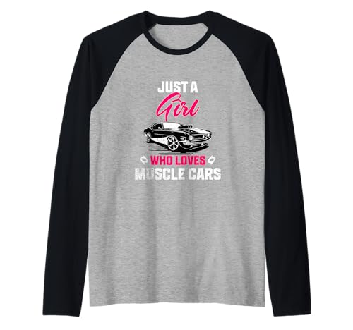 Ein Mädchen, das Muscle-Cars liebt Lustige Oldtimer-Liebhaberinnen Raglan Ein Mädchen, das Muscle-Cars liebt Lustige Oldtimer-Liebhaberinnen Raglan von Vintage Muscle Cars Apparel Gifts Shop