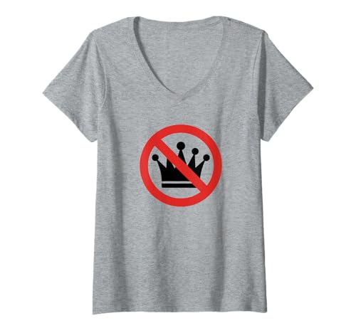 Damen No Kings in America Since 1776 Distressed USA Vintage Flagge T-Shirt mit V-Ausschnitt von Vintage No Kings In America Since 1776 Tee