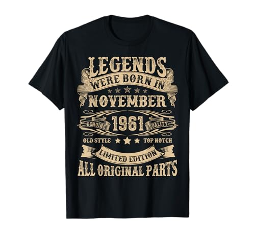 November 1961 64 Jahre alt Geburtstag Geschenke für Männer 64. Geburtstag T-Shirt November 1961 64 Jahre alt Geburtstag Geschenke für Männer 64. Geburtstag T-Shirt von Vintage November Birthday Tee For Men Women Funny