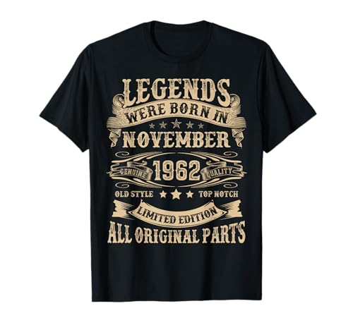 November 1962 63 Jahre alt Geburtstag Geschenke für Männer 63. Geburtstag T-Shirt November 1962 63 Jahre alt Geburtstag Geschenke für Männer 63. Geburtstag T-Shirt von Vintage November Birthday Tee For Men Women Funny