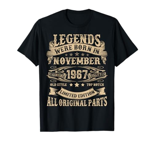 November 1967 58 Jahre alt Geburtstag Geschenke für Männer 58. Geburtstag T-Shirt November 1967 58 Jahre alt Geburtstag Geschenke für Männer 58. Geburtstag T-Shirt von Vintage November Birthday Tee For Men Women Funny