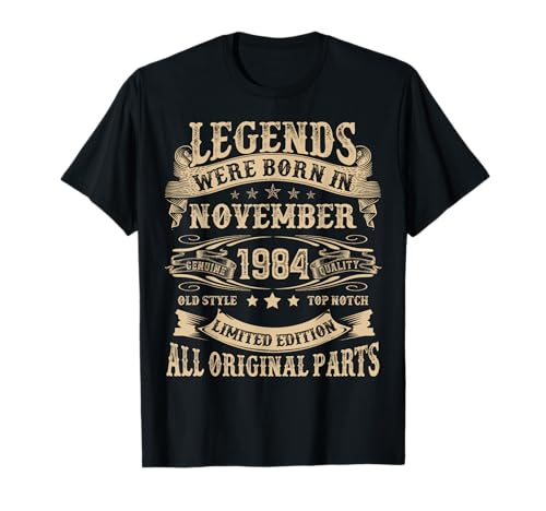 November 1984 41 Jahre alt Geburtstag Geschenke für Männer 41. Geburtstag T-Shirt November 1984 41 Jahre alt Geburtstag Geschenke für Männer 41. Geburtstag T-Shirt von Vintage November Birthday Tee For Men Women Funny