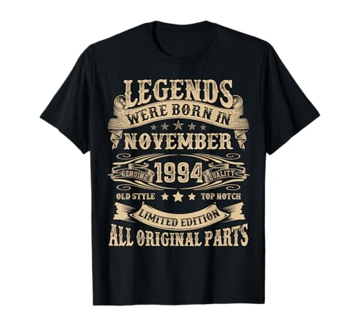 November 1994 31 Jahre alt Geburtstag Geschenke für Männer 31. Geburtstag T-Shirt November 1994 31 Jahre alt Geburtstag Geschenke für Männer 31. Geburtstag T-Shirt von Vintage November Birthday Tee For Men Women Funny