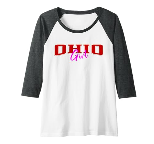 Damen Vintage OHIO Girl Throwback Design, Girly Women Girls Teen Raglan von Vintage OHIO Graphic Designs and Apparel for Girls