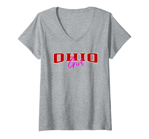 Damen Vintage OHIO Girl Throwback Design, Girly Women Girls Teen T-Shirt mit V-Ausschnitt von Vintage OHIO Graphic Designs and Apparel for Girls