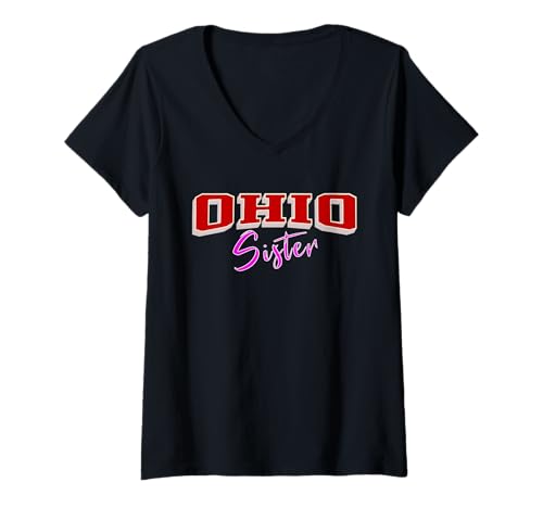 Damen Vintage OHIO Sister Throwback Design, Girly Women Girls Teen T-Shirt mit V-Ausschnitt von Vintage OHIO Graphic Designs and Apparel for Girls