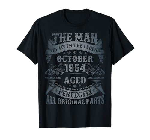 Oktober 1964 61 Jahre alt Geburtstag Geschenke für Männer 61. Geburtstag T-Shirt von Vintage October birthday Gifts For Men Women