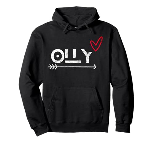 Retro rotes Herz I Love Olly Vorname für Männer Frauen Kinder Pullover Hoodie von Vintage Olly First Name Funny Saying Tee LGBT Meme