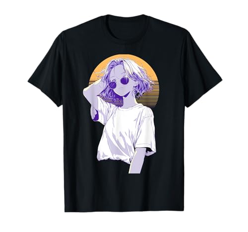 Anime Retro Girl Ästhetische Kunst T-Shirt von Vintage Otaku Streetwear Collective