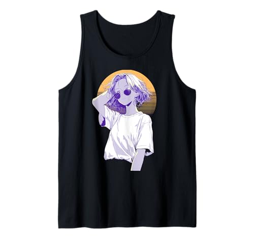 Anime Retro Girl Ästhetische Kunst Tank Top von Vintage Otaku Streetwear Collective