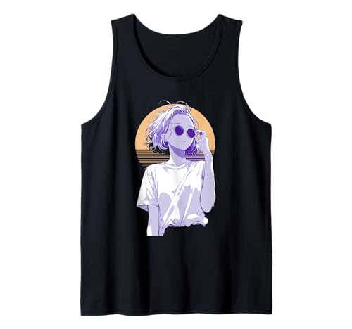 Anime Retro Girl Ästhetische Kunst Tank Top von Vintage Otaku Streetwear Collective