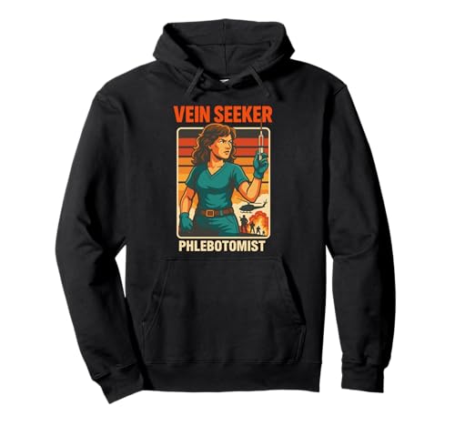 Retro Phlebotomist Woman Action Witz Medizinische Blutentnahme Pullover Hoodie Retro Phlebotomist Woman Action Witz Medizinische Blutentnahme Pullover Hoodie von Vintage Phlebotomist Tech Funny Phlebotomy School
