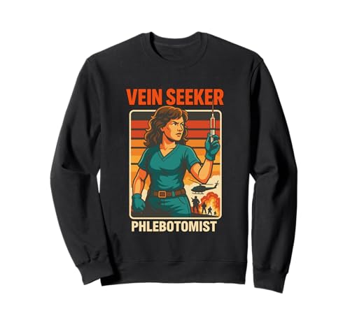 Retro Phlebotomist Woman Action Witz Medizinische Blutentnahme Sweatshirt Retro Phlebotomist Woman Action Witz Medizinische Blutentnahme Sweatshirt von Vintage Phlebotomist Tech Funny Phlebotomy School