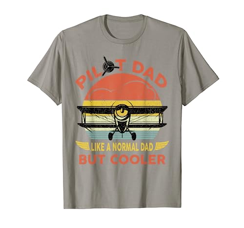 Herren Vintage-Geschenk Pilot Dad Like A Normal Dad Vatertagsgeschenk T-Shirt von Vintage Pilot Dad Father Day Airplane Gift
