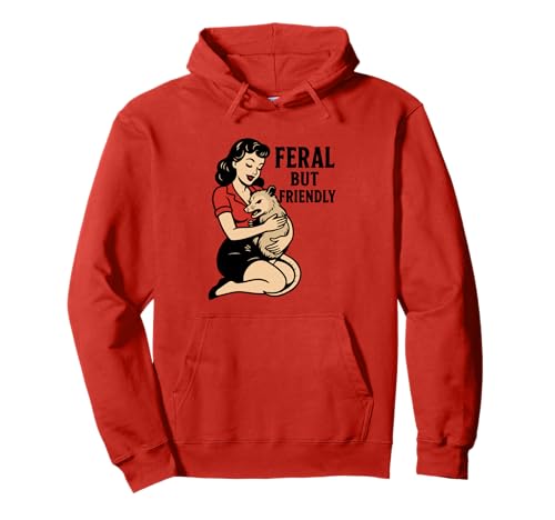 Wild, Aber freundlich – Pin-up-Mädchen mit heftigem Opossum – lustig Pullover Hoodie von Vintage Pin-up Girl Vibes