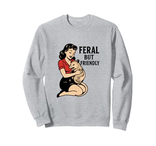 Wild, Aber freundlich – Pin-up-Mädchen mit heftigem Opossum – lustig Sweatshirt von Vintage Pin-up Girl Vibes