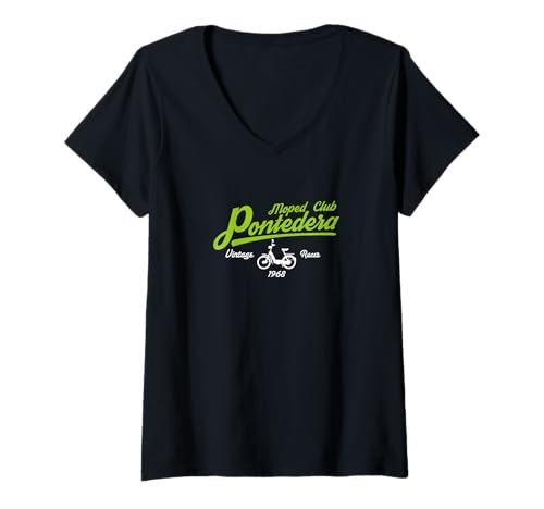 Damen Ciao Mofa Legendary Bravo Motorrad Moped 1968 80er Vintage T-Shirt mit V-Ausschnitt von Vintage Racer Mofa Ciao