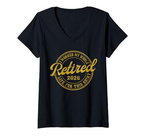 Damen Lustiger Rentner 2026 Ich Habe Mein ganzes Leben lang für diesen Ruhestand gearbeitet T-Shirt mit V-Ausschnitt Damen Lustiger Rentner 2026 Ich Habe Mein ganzes Leben lang für diesen Ruhestand gearbeitet T-Shirt mit V-Ausschnitt von Vintage Retirement 2026 for Retirees Men And Women