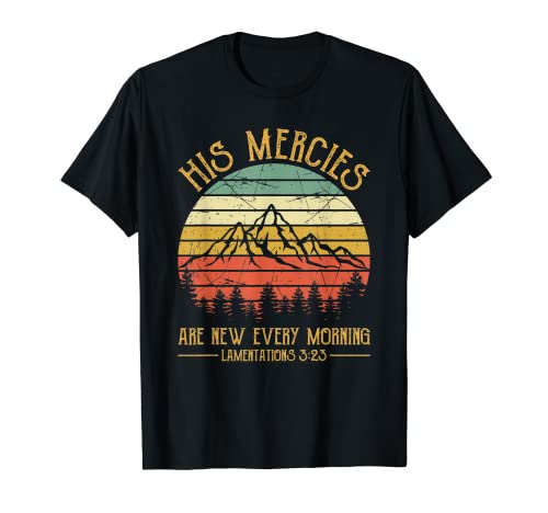 His Mercies Are New Every Morning T-Shirt Herren Damen Christian T-Shirt von Vintage Retro by 4Do Limited