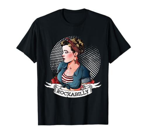Rockabilly Pinup Girl 1950er 50er Vintage T-Shirt Rockabilly Pinup Girl 1950er 50er Vintage T-Shirt von Vintage Rock'n Roll Retro Pinup Geschenk