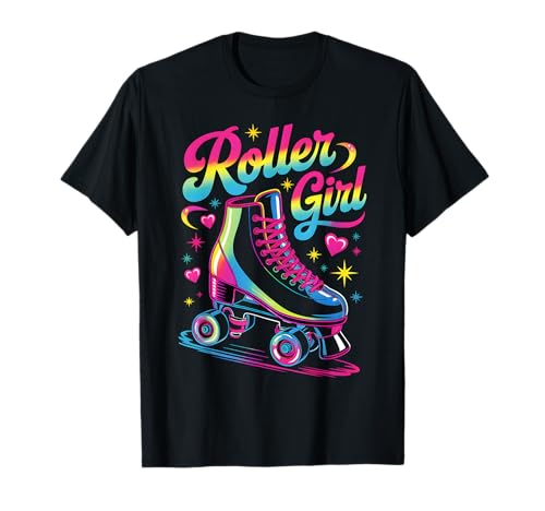 Roller Girl Skater 90er 80er Jahre Skating Vintage Skates Damen T-Shirt von Vintage Roller Skating Outfits For Women Girls