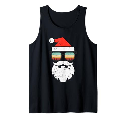 Weihnachtsmanngesicht Retro Sonnenbrille Weihnachten Xmas Herren Damen Kinder Tank Top Weihnachtsmanngesicht Retro Sonnenbrille Weihnachten Xmas Herren Damen Kinder Tank Top von Vintage Santa Claus Retro Santa Christmas