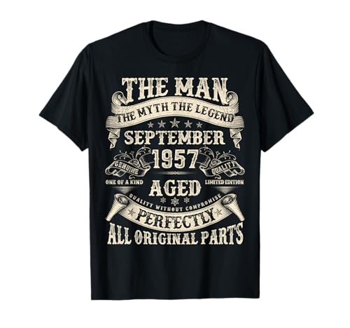 September 1957 68 Jahre alt Geburtstag Geschenke für Männer 68. Geburtstag T-Shirt von Vintage September birthday Gifts For Men Women