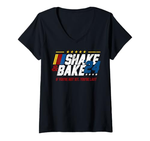 Damen Vintage Shake And Bake 24 Wenn du nicht der Erste bist, bist du der Letzte T-Shirt mit V-Ausschnitt Damen Vintage Shake And Bake 24 Wenn du nicht der Erste bist, bist du der Letzte T-Shirt mit V-Ausschnitt von Vintage Shake And Bake