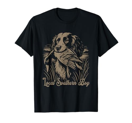 Local Southern Boy Duck Jagd Spaniel Mann Frau Outdoor T-Shirt Local Southern Boy Duck Jagd Spaniel Mann Frau Outdoor T-Shirt von Vintage Southern Dog Hunting Marsh Scene Gifts