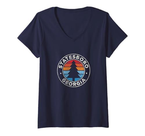 Damen Statesboro Georgia GA Vintage Graphic Retro 70er Jahre T-Shirt mit V-Ausschnitt von Vintage Statesboro GA Shirts & Retro Tees