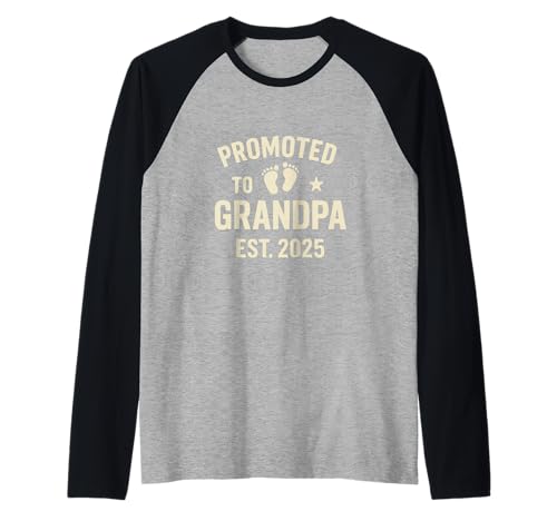 Promoted To Grandpa Est. 2025 Zum Opa Befördert Baby Raglan Promoted To Grandpa Est. 2025 Zum Opa Befördert Baby Raglan von Vintage Stil Promoted To Grandpa Geschenk 2025