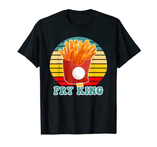 Retro Sunset Fry King Pommes Frites Frites Geschenk für Männer und Jungen T-Shirt von Vintage Sunset Foodie Designs