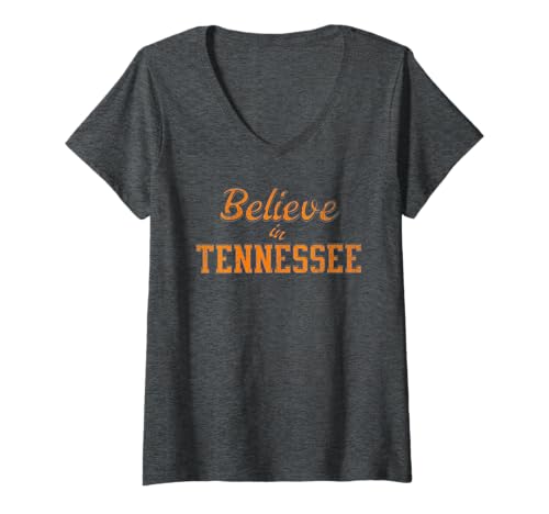 Damen Believe in Tennessee Retro Varsity Design Fun T-Shirt mit V-Ausschnitt Damen Believe in Tennessee Retro Varsity Design Fun T-Shirt mit V-Ausschnitt von Vintage Tennessee Gifts for Men, Women, and Kids